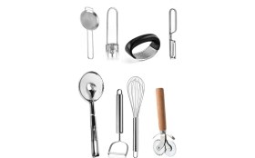 Resim 8 Parça Şık Mutfak Çeyiz Pişirme Takımı, Kaliteli ve Kullanışlı Set 