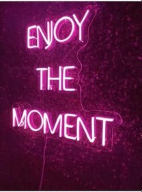 Resim Dekoraven Enjoy The Moment Yazılı Neon Led Tabela Dekoratif Aydınlatma(50X50Cm), enjoysravpik 