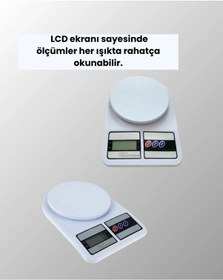 Resim Beyaz Plastik Dijital Mutfak Tartısı - 24x16.8x1.5cm 