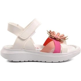 Resim Beyaz-fuşya-pembe Kız Çocuk Düz Sandalet Ayakmod Şng 8010 P Beyaz-fuşya-pembe Beyaz - Fuşya 