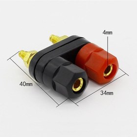 Resim Banana Soket Terminal Çifti Kırmızı Siyah Hexagon Konnektör N11.1712 