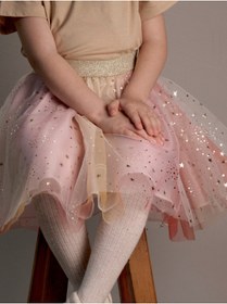 Resim Yasemin's Little Sparkles Pembe Tütü Etek - Kız Çocuk Yıldız Desenli, Parti & Günlük Model 