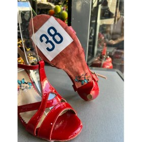 Resim Kırmızı Rugan Mirada Model 13 Pont(8,5 Cm) Tango, Dans ve Salon Ayakkabısı 