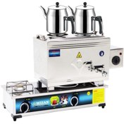 Resim Mizan 25 Lik Doğalgazlı Elektrikli 20 Litre 2 Demlikli Çay Kazanı Ocağı 