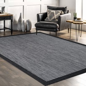 Resim Crea Ando Bordürlü Halı Gri 80x150 cm 