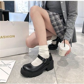 Resim AtegeWear Siyah Oxford Harajuku Tarz Lolita Ayakkabı 