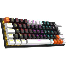 Resim Everest Parley Siyah/beyaz Rainbow Aydınlatmalı Türkçe Q Red Switch Mekanik Gaming Oyuncu Klavyesi 