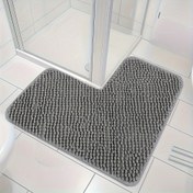Resim 1 adet Alman İstasyonu L şekilli Köşe Duş Matı, Emici ve Kaymaz Peluş Banyo Matı, Sünger Banyo Halısı, Yıkanabilir, Makine Yıkanabilir, Banyo Aksesuarları, Mutfak Alan Halıları, Çamaşırhane, yatak odası, duş, iç mekan matı, Banyo Aksesuarları 