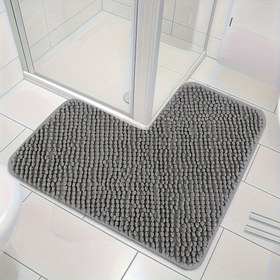 Resim 1 adet Alman İstasyonu L şekilli Köşe Duş Matı, Emici ve Kaymaz Peluş Banyo Matı, Sünger Banyo Halısı, Yıkanabilir, Makine Yıkanabilir, Banyo Aksesuarları, Mutfak Alan Halıları, Çamaşırhane, yatak odası, duş, iç mekan matı, Banyo Aksesuarları 