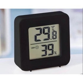 Resim Mini Lcd Dijital Sıcaklık Nem Ölçer Termometre Higrometre - Duvara Takılabilir Siyah 
