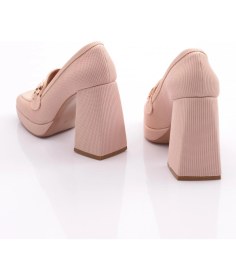 Resim Dgn 0951 Kadin Küt Burun Tokali Platform Topuklu Ayakkabi 