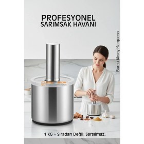 Resim Transformacion Profesyonel Ezici Sarımsak Havanı Seti - Mutfak Tipi Baharat Havanı 304 Paslanmaz Çelik 722678 