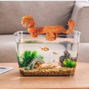 Resim Lijinxu Magideal Ejderha Balık Tankı Süs Peyzaj Yatak Odası Sarı 