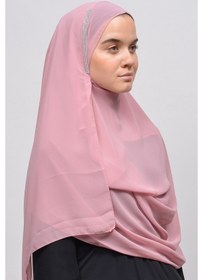Resim Altobeh Hazır Pratik Taşlı Malezya Tesettür Şifon Şal - Pembe 