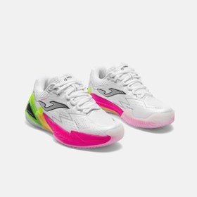 Resim Joma TOPLS2632OM Open Lady Toprak Kort Tenis & Padel Kadın Ayakkabısı - Beyaz/Pembe 