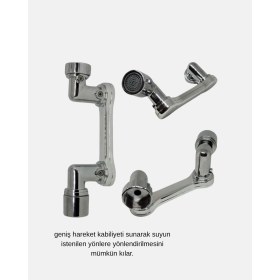 Resim 1080° Dönebilen Musluk Ucu – Su Tasarruflu, Esnek ve 360° Çift Eksenli Başlık 