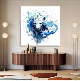 Resim Mistik Mavi Leopar Kanvas Tablo 