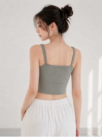 Resim NESA Likralı Pamuklu Kaşkorse Kalın Askılı Pedli Crop 
