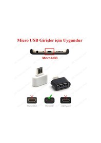 Resim Micro Usb To Usb Otg Adaptörü Android Telefon Ve Tabletler Için 