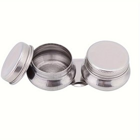 Resim Kapaklı ve klipsli Paslanmaz Çelik Çift Bölümlü Boya Paleti Kase - Sızdırmaz Solvent Teneke Kap Art Malzemeleri İçin 