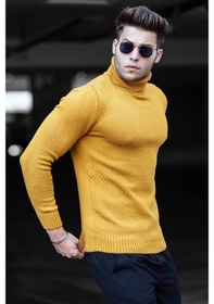 Resim Madmext Hardal Balıkçı Yaka Kazak 4659 Hardal 