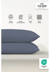 Resim 2'li Havlu Dokulu Yastık Kılıfı Seti 50 X 70 Fermuarlı Yumuşak Terry Kumaş Kozmik Gri 