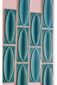 Resim Armada Çini 7x21 Cm Elips Turkuaz Çini Seramik 