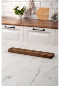 Resim Mienda Home 6 Bölmeli Uzun Ahşap Baharatlık Standı Ahşap 