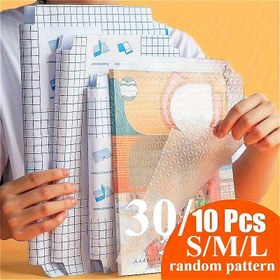 Resim 30/10 Kendinden Yapışkanlı Kitap Koruyucu - Şeffaf SML Boyut, Kesilebilir Izgara Desenli Tasarım, Okul, Ofis, Dergiler İçin Mükemmel, Okula Dönüş Gereçleri, Çalışma Hediyesi, Günlük Saklama, Kullanımı Kolay, Dosya Kapakları, Ofis Malzemeleri 