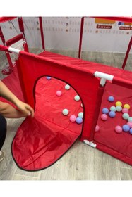 Resim ÖYKÜ BEBEK DUNYASI Çocuk Oyun Parkı Futbol Sahası Yürüme Öğrenme Çiti Yüksek Korumalı Basketbol Potalı 225x122x65 