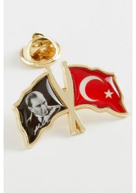 Resim Hnrlıshp Atatürk Ay Yıldız Yaka Rozet - Sarı 