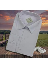 Resim Linen Keten Slim Fit 4 Mevsim Giyilebilen Pamuklu Gömlek Gri 