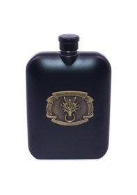 Resim Ejder - Dragon Desenli Paslanmaz Çelik Cep Matarası 7 Oz 200ml Siyah 