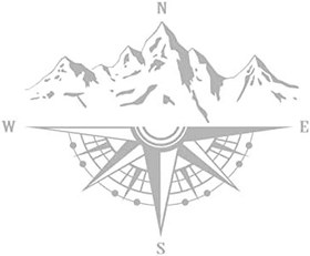 Resim burko Dağ Pusula Çıkartmaları, Araba Kaput için Çıkartma Oto Gövde Yan Kapı Pusula Su Geçirmez Çıkartmalar, Kamyon S Arazi Araçları için Vinil Şerit Çıkartma Çıkartması 