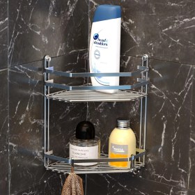 Resim Tekno-tel 2 Katlı Banyo Rafı Krom Es075H 