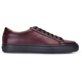 Resim Hakiki Deri Bordo Sneaker Erkek Ayakkabı -10732- 