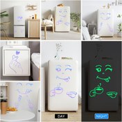 Resim 1 adet Renkli Floresan Buzdolabı Sticker, Sevimli Yiyecek Temalı İfade Sticker, Kendinden Yapışkanlı Çıkarılabilir Dekor Buzdolabı ve Yatak Odası Kapıları için, Plastik, Çağdaş Karikatür Stili, Pil Gerektirmez, Çıkarılabilir Dekor | Eğlenceli Tasarım | Renkli Sticker, Buzdolabı Manyet 