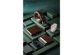 Resim Polo Air Erkek Kol Saati Cüzdan Kemer Kartlık Çakmak Kombin Set PL-0838E3 Kahverengi Set 