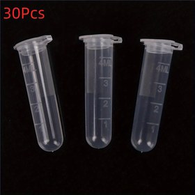 Resim 30 adet 5ml PP Plastik Laboratuvar Deney Tüpü Kapaklarla - Tek Kullanımlık Santrifuj Hazır Örnek Konteynerleri, 0.1ml Hassas Ölçek, Sızdırmaz Vidalı Kapaklar & Pürüzsüz Duvarlar ile Laboratuvar Analizi, Kimya, Biyoloji, Çevre Testleri, Biyoloji Örneği Depolama, Şeffaf Ölçüm, Dayanıklı Örnek Kabı 