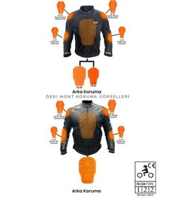 Resim Forge Gt Deri Motosiklet Montu Beyaz- Kırmızı - Siyah 