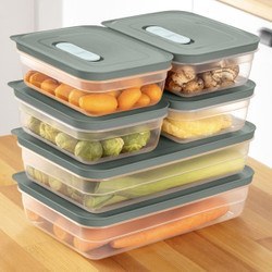 Resim 6'lı Hava Kanallı Ayarlanabilir Sebze Ve Meyve Saklama Kabı 4x(1,15 Lt) 2x(2,5 lt) yeşil 