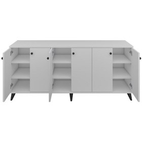 Resim Simple Konsol 6 Raflı 6 Kapaklı 180x44x80 Beyaz Beyaz 