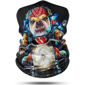 Resim Bulldog Desenli Motosiklet Bandana Boyunluk Outdoor Balaklava 