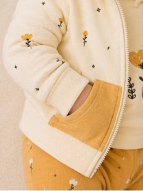 Resim NiLi Kız Bebek Krem Tavşan Detaylı Kapüşonlu Fermuarlı Sweatshirt 