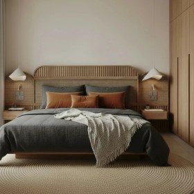 Resim Latanwood Woo Ahşap Karyola 