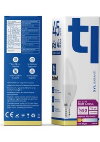 Resim Redeem Plus C37S E14 Mum Ampul, Titreşimsiz, Göz Konforu, 606 Lümen, Tatlı Beyaz, 3500 Kelvin 