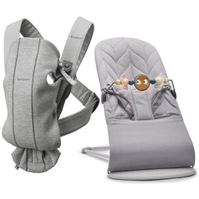 Resim Babybjörn Bliss Ana Kucağı Petal Cotton Oyuncaklı & Kanguru Mini 3d Cotton Jerse / Light Grey 
