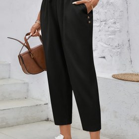 Resim Kadınlar için Bordo Konik Pantolon - Günlük Yüksek Bel Öğretmen Pantolonu Çift Cepli, Polyester, Makinede Yıkanabilir, Sonbahar için İdeal, Mevsimlik Moda | Düz Renk Pantolon | Polyester Pantolon, Bayan Pantolon 