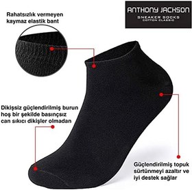 Resim Anthony Jackson 10'lu Kutu BAMBU Premium Dikişsiz Bay - Bayan Sneaker Çorap 