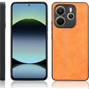 Resim Redmi Note 14 4g 163.25mm Desen Dikiş Arka Kapak Telefon Kılıfı Sarı 